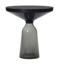 Bell Side Table, Acier bruni noir, laqué clair, Gris quartz
