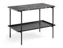 Rebar Table, H 55 x L 75 x P 44 cm, Plateau marbre / Tableau acier thermolaqué noir
