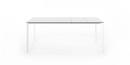 Table extensible Maki, L 114-194 x L 80 cm, Stratifié blanc, Aluminium laqué blanc