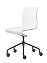 Chaise de bureau Seesaw, Noir avec axe vertical vis, Sans accoudoirs, Hêtre naturel / mélaminé blanc