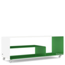 Sideboard R 111N, Bicolore   , Blanc pur (RAL 9010) - Vert printanier (RAL 6017), Roulettes transparentes