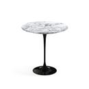 Table d'appoint ronde Saarinen, 51 cm, Noir, Marbre Arabescato (blanc avec tons gris)