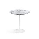 Table d'appoint ronde Saarinen, 51 cm, Blanc, Marbre Arabescato (blanc avec tons gris)
