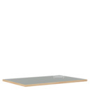 Plateau de table Eiermann, Linoleum gris cendré (Forbo 4132) avec bords en chêne, 160 x 80 cm