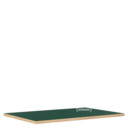 Plateau de table Eiermann, Linoleum vert conifère (Forbo 4174) avec bords en chêne, 120 x 80 cm