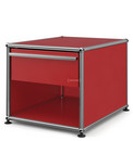 Table de chevet USM avec tiroir, Rouge rubis USM, Petit (H 39 x l 42,5 x P 53 cm)