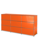 Comptoir d’accueil USM Haller version 1, Orange pur RAL 2004, 225 cm (3 éléments), 50 cm