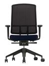 AM Chair, Noir, Bleu foncé/brun, Avec accotoirs 2D, Piètement noir profond