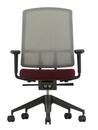 AM Chair, Gris sierra, Rouge foncé/nero, Avec accotoirs 2D, Piètement noir profond