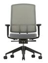 AM Chair, Gris sierra, Gris sierra / nero, Avec accotoirs 2D, Aluminium finition époxy noir foncé