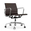 Aluminium Chair EA 117, Chromé, Cuir, Marron