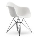 Eames Plastic Armchair DAR, Blanc, Sans rembourrage, Sans rembourrage, Version standard - 43 cm, Revêtement basic dark