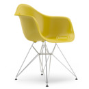 Eames Plastic Armchair DAR, Moutarde, Sans rembourrage, Sans rembourrage, Version standard - 43 cm, Chromé