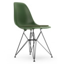 Eames Plastic Side Chair DSR, Forêt, Avec coussin d'assise, Nero / forêt, Version standard - 43 cm, Revêtement basic dark