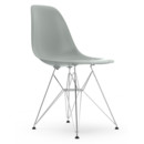 Eames Plastic Side Chair DSR, Gris Clair, Sans rembourrage, Sans rembourrage, Version standard - 43 cm, Chromé