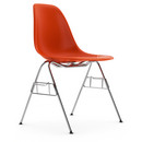 Eames Plastic Side Chair DSS, Rouge (rouge coquelicot), Sans rembourrage, Sans rembourrage, Avec liaison de rangée (DSS)