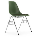 Eames Plastic Side Chair DSS, Forêt, Avec coussin d'assise, Nero / forêt, Avec liaison de rangée (DSS)