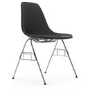Eames Plastic Side Chair DSS, Gris granit, Rembourrage intégral, Gris foncé, Avec liaison de rangée (DSS)