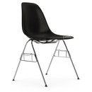 Eames Plastic Side Chair DSS, Noir profond  , Sans rembourrage, Sans rembourrage, Avec liaison de rangée (DSS)