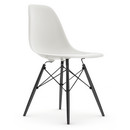 Eames Plastic Side Chair DSW, Blanc, Sans rembourrage, Sans rembourrage, Version standard - 43 cm, Érable noir