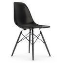 Eames Plastic Side Chair DSW, Noir profond  , Sans rembourrage, Sans rembourrage, Version standard - 43 cm, Érable noir