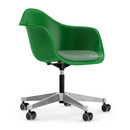 Eames Plastic Armchair PACC, Vert, Avec coussin d'assise, Vert / ivoire