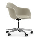 Eames Plastic Armchair PACC, Galet, Avec coussin d'assise, Gris chaud / ivoire