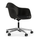 Eames Plastic Armchair PACC, Noir profond  , Avec coussin d'assise, Nero