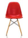 Eames Fiberglass Chair DSW, Eames classic red, Frêne tons miel