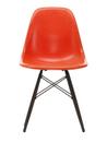 Eames Fiberglass Chair DSW, Eames red orange, Érable noir