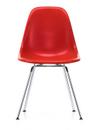 Eames Fiberglass Chair DSX, Eames classic red, Poli chromé