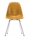 Eames Fiberglass Chair DSX, Eames ochre dark, Poli chromé