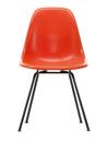 Eames Fiberglass Chair DSX, Eames red orange, Finition époxy basic dark lisse