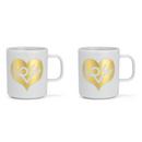 Girard Coffee Mugs, Love Heart, gold, Lot de 2