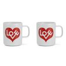 Girard Coffee Mugs, Love Heart, red, Lot de 2