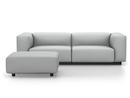 Soft Modular Sofa, Dumet mélange gris galet, Avec repose-pieds