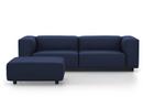 Soft Modular Sofa, Laser bleu foncé, Avec repose-pieds