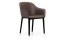 Softshell Chair avec piètement à 4 pieds, Basic dark, Cuir, Marron