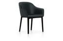 Softshell Chair avec piètement à 4 pieds, Basic dark, Cuir, Nero
