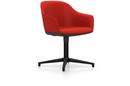 Softshell Chair avec piètement à 4 branches, Basic dark fintion époxy (lisse), Plano, Rouge coquelicot