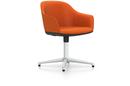 Softshell Chair avec piètement à 4 branches, Aluminium poli, Plano, Orange
